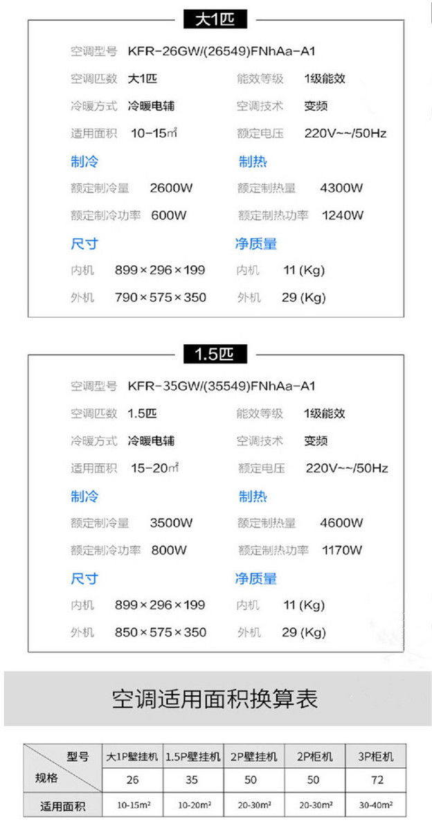 格力空调 冷静王iii 1.