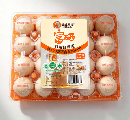 绿城双松富硒谷物鲜鸡蛋20枚