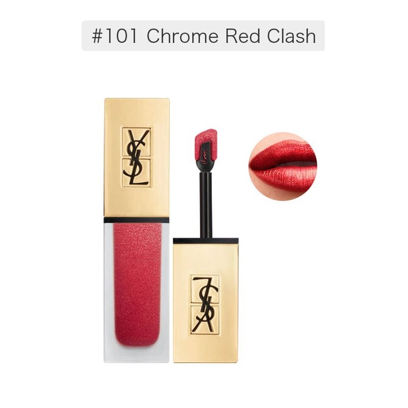 法国ysl圣罗兰金属哑光丝绒雾面唇釉101橘红色6ml香港直邮
