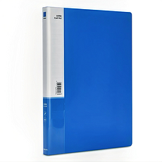 得力文件夹A4(蓝色)单长夹加插袋