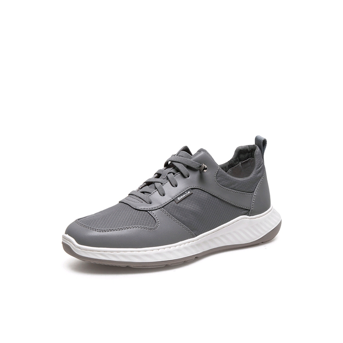 天美意纺织物合成革男休闲鞋_灰色609/36_天美意