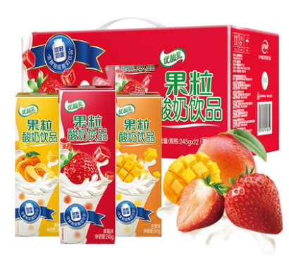 (自提)伊利优酸乳颗粒酸奶245g*12盒/件(黄桃/草莓/芒果可选)