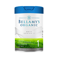 2罐装【澳大利亚】BELLAMY'S 贝拉米 白金版有机A2奶粉 1段(0-6个月）800g（保税仓发货）