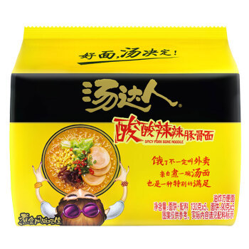 统一汤达人酸酸辣辣豚骨五合一130g*5
