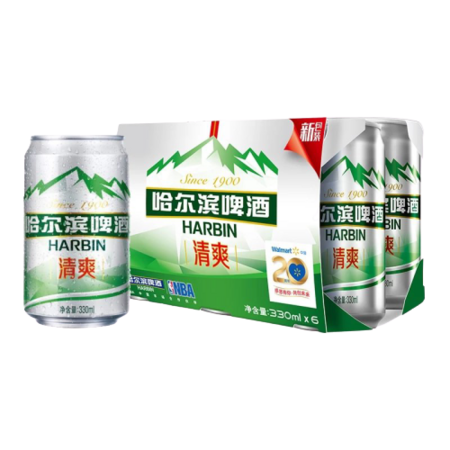 哈尔滨清爽啤酒330ml*6