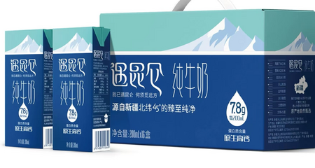 新疆遇昆仑纯牛奶200ml*16盒