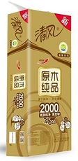 清风原木纯品金装4层10卷卷纸200g