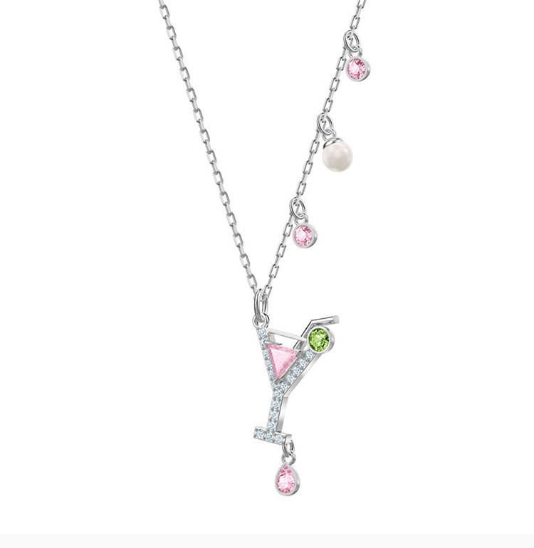 【19年新款】swarovski 施华洛世奇 女士可爱鸡尾酒吊坠项链 5443012