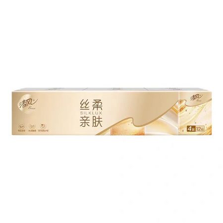 清风原木纯品金装4层7张12包迷你包纸手帕