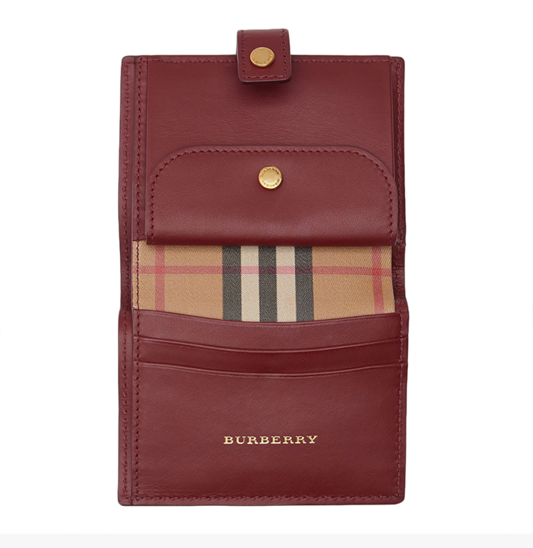 burberry 巴宝莉 女士浅棕色复古格纹钱包 4080006