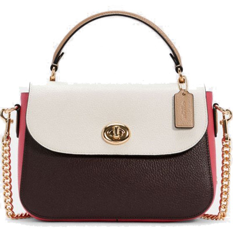coach 女士拼色邮差包 c2836imcah 香港直邮