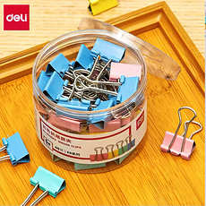 得力8555ES长尾夹5号19mm