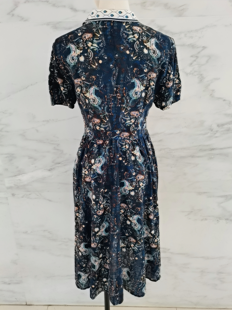 素言 衬衫领碎花连衣裙_m/其他_素言