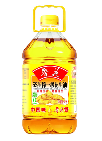 鲁花压榨一级花生油4L