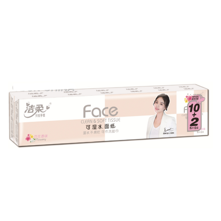 洁柔FACE百花香味迷你型纸巾帕（12包装）
