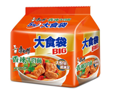 康师傅大食袋香辣牛肉面五包入144g*5