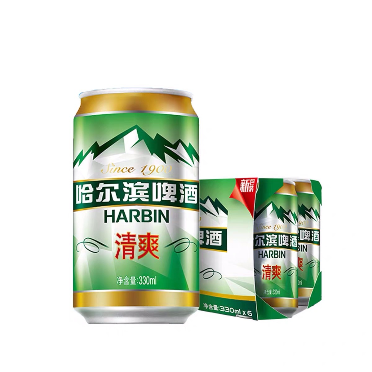 哈尔滨清爽啤酒330ml6