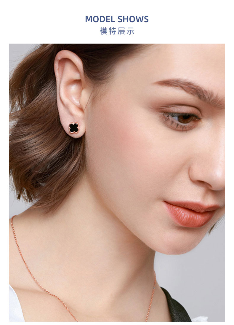 zivi至未 四叶草红玛瑙耳钉(小号)2300607 香港直邮