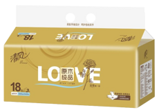 清风原木金装4层18包5700张抽取式面纸