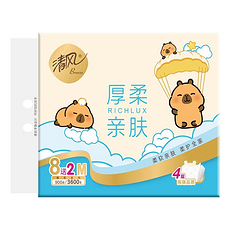 清风原木纯品金装4层90抽8+2包M码抽纸