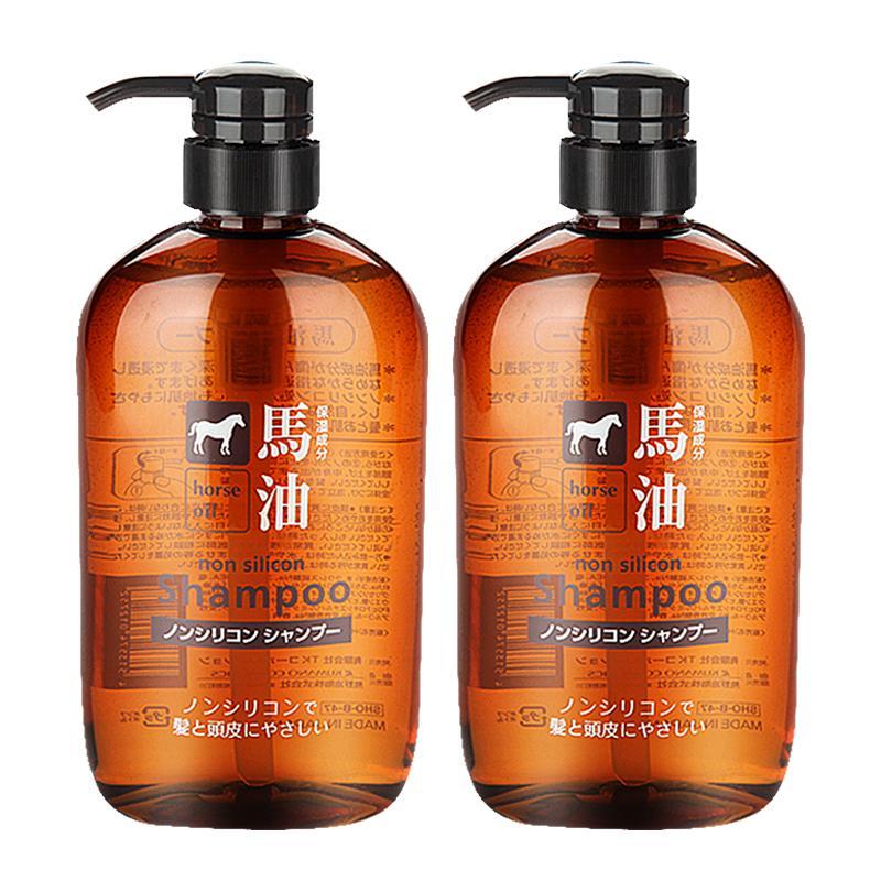 2瓶装〔日本〕熊野油脂 无硅弱酸性马油洗发水 600ml(香港直邮)