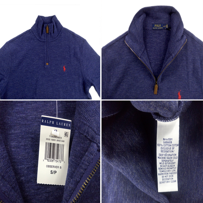 polo ralph lauren男立領半拉鍊衛衣3533 10001 0042 040 深藍色 s