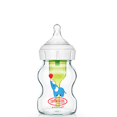 布朗博士 爱宝选PLUS 5安士玻璃宽口婴儿奶瓶(卡通版大象，配流量1奶嘴) 150ml （保质期2025.6）